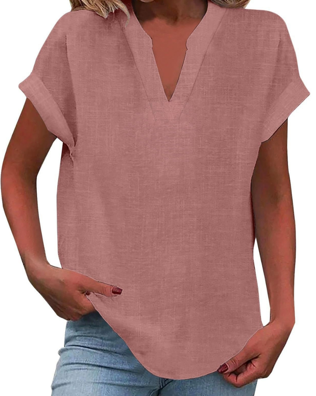 Women’s Blouse | V Neck Short Sleeve
