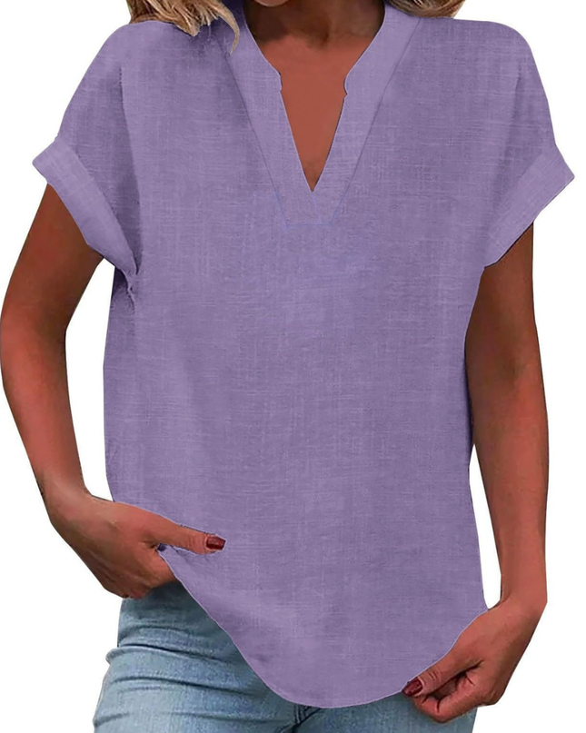 Women’s Blouse | V Neck Short Sleeve