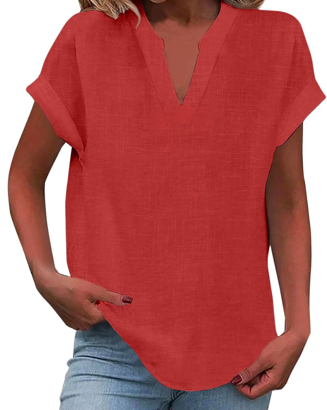 Women’s Blouse | V Neck Short Sleeve
