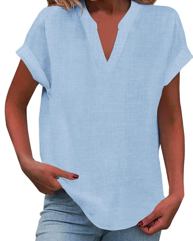 Women’s Blouse | V Neck Short Sleeve