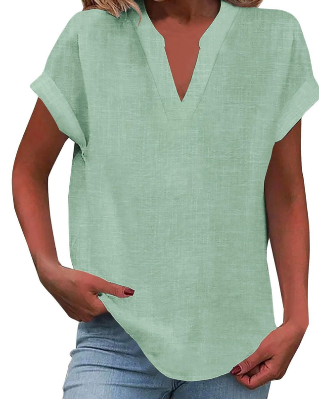 Women’s Blouse | V Neck Short Sleeve