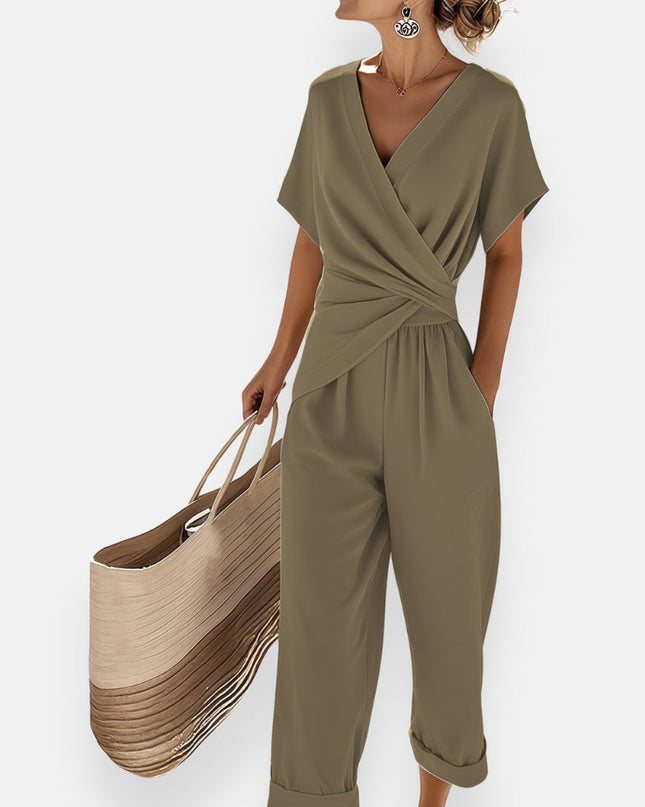 Lyra | Draped Bow Jumpsuit