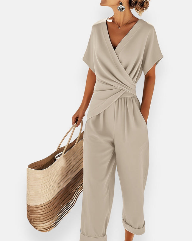 Lyra | Draped Bow Jumpsuit