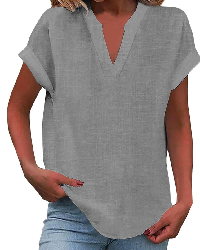 Women’s Blouse | V Neck Short Sleeve