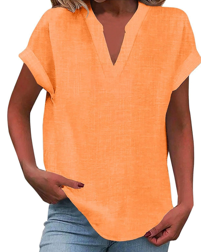 Women’s Blouse | V Neck Short Sleeve