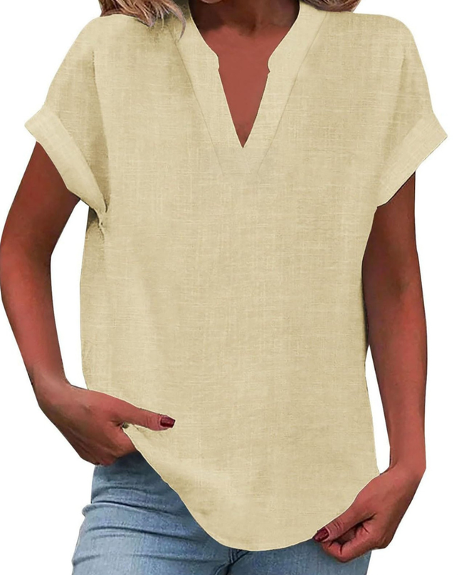 Women’s Blouse | V Neck Short Sleeve