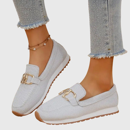 Loafers For Women | Decorative Hardware Closed Toe