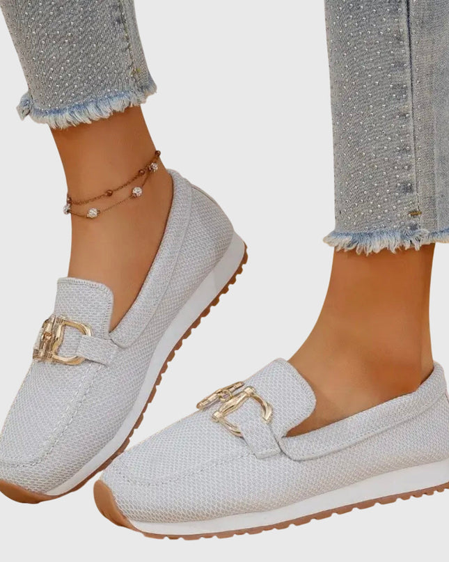 Loafers For Women | Decorative Hardware Closed Toe