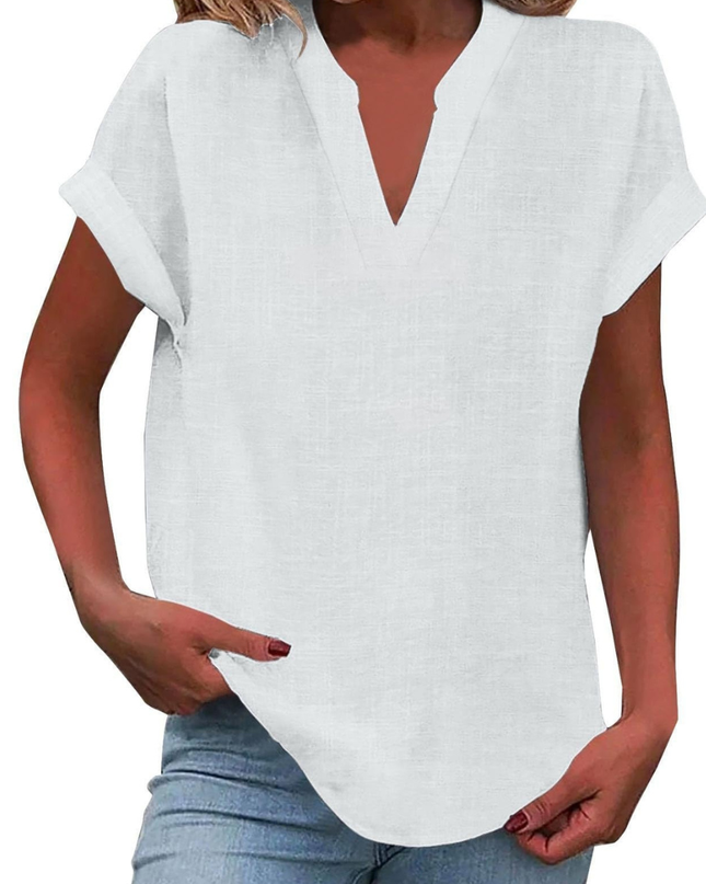 Women’s Blouse | V Neck Short Sleeve