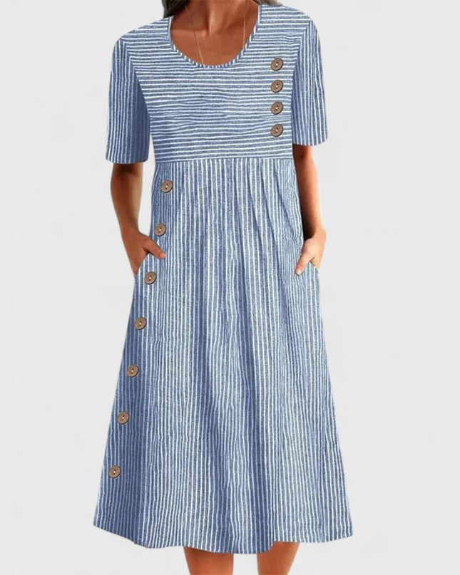 Wanda Striped Midi Dress