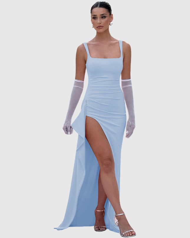 Cell | Elegant Formal Slip Maxi Dress With Open Back