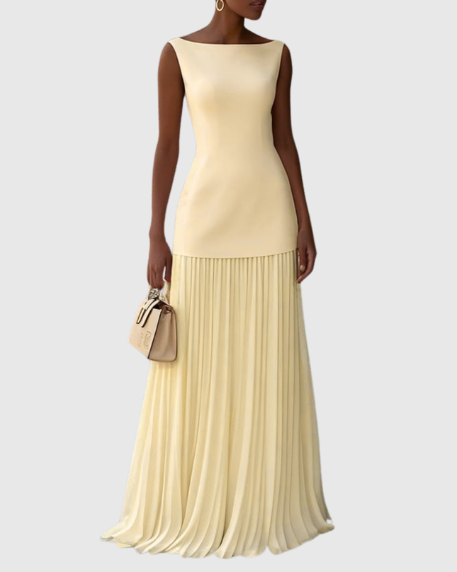Rowina | Sleeveless Dress With Flowing Pleats
