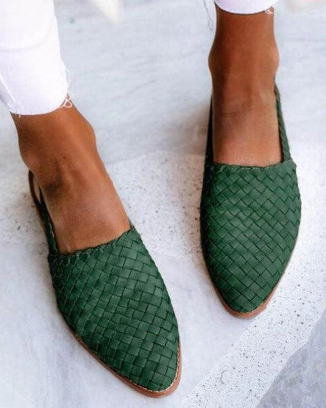 Loafers For Women | Woven Slingback Closed Toe