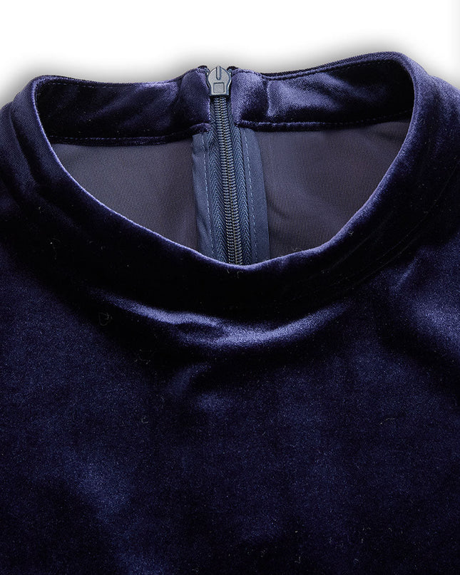 Sibella | Navy Long-Sleeve Midi Dress
