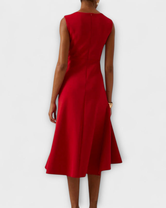 Women's Dress | Ruffle Hem Wrap Detail Midi