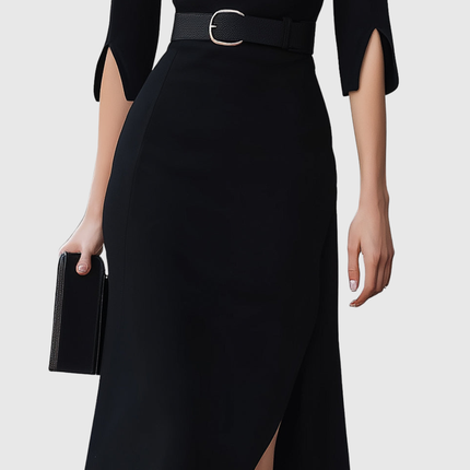 Blythewyn | Classic Black Midi Dress
