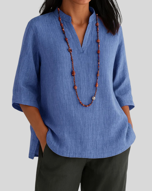 Women’s Blouse | V-Notch Three-Quarter Sleeve