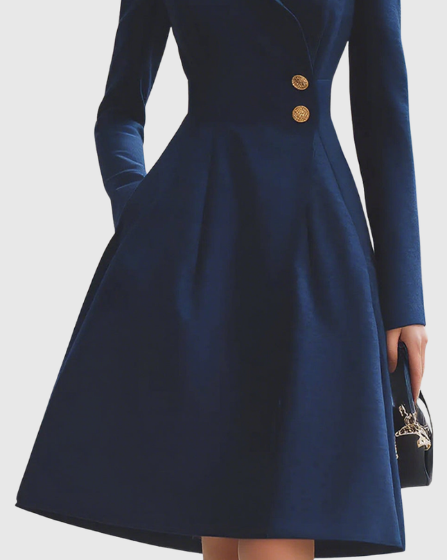 Eleanor | Navy Tailored Fit Coat Dress