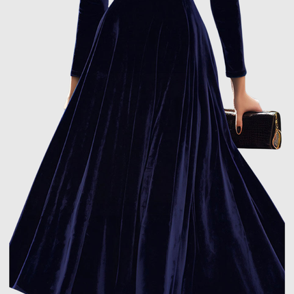 Sibella | Navy Long-Sleeve Midi Dress