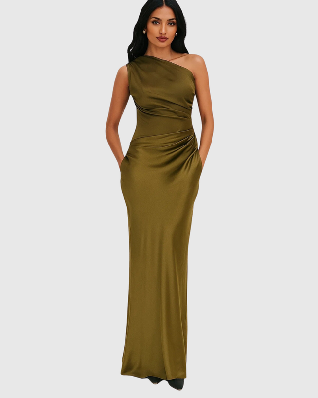 Elara | Satin Asymmetric Evening Gown