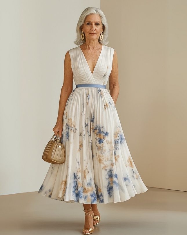 Women’s Summer Dress | Pleated Sleeveless Maxi