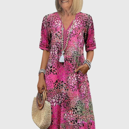 Yvonna | Elegant Floral Midi Dress