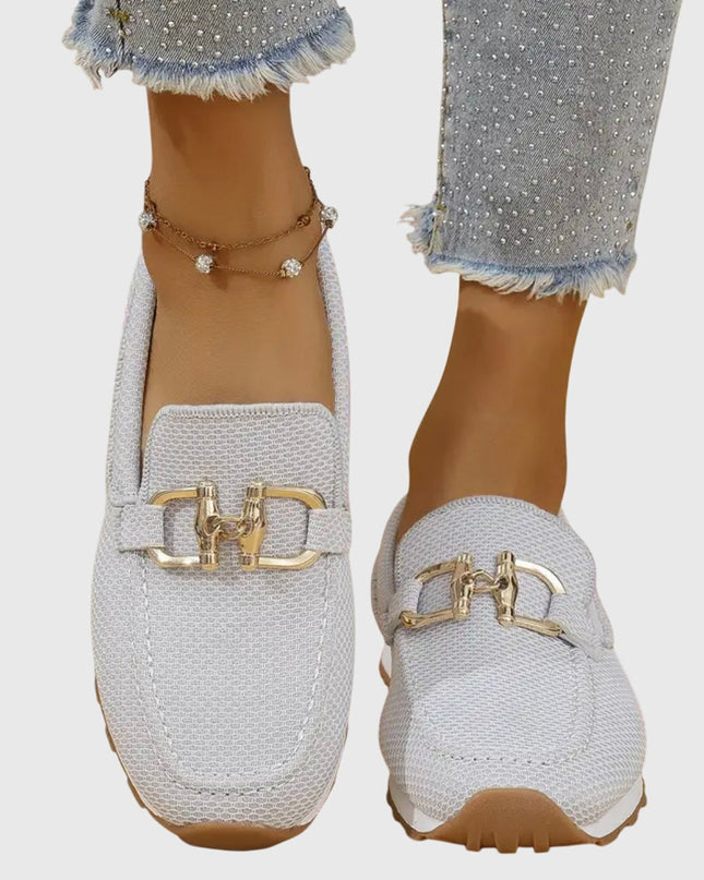 Loafers For Women | Decorative Hardware Closed Toe