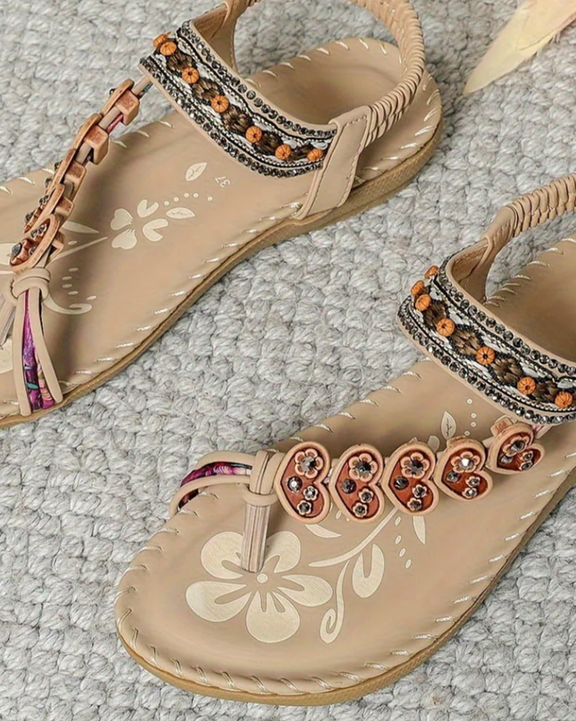 Sandals For Women | Decorative Strap Flat Sole Design