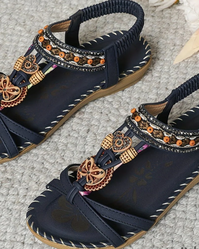 Sandals For Women | Decorative Strap Flat Sole Design