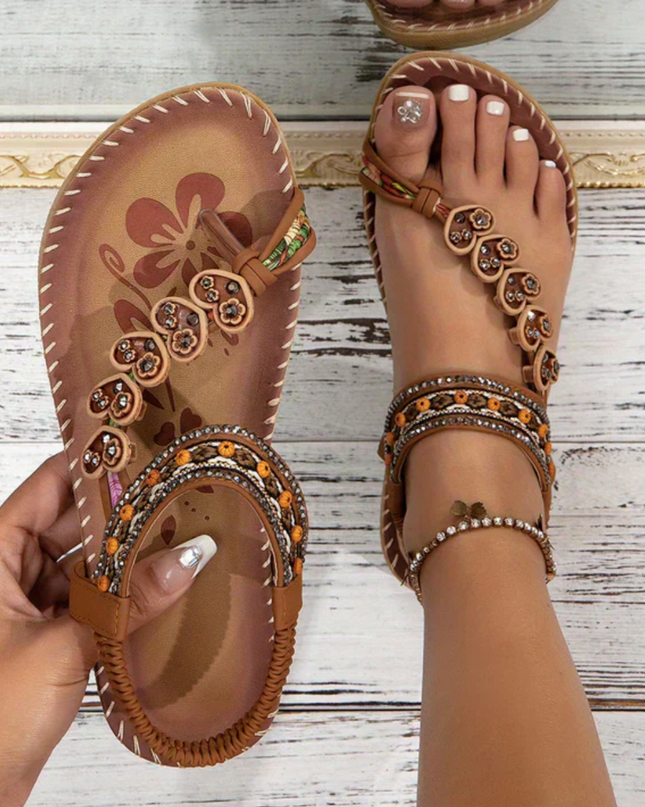Sandals For Women | Decorative Strap Flat Sole Design