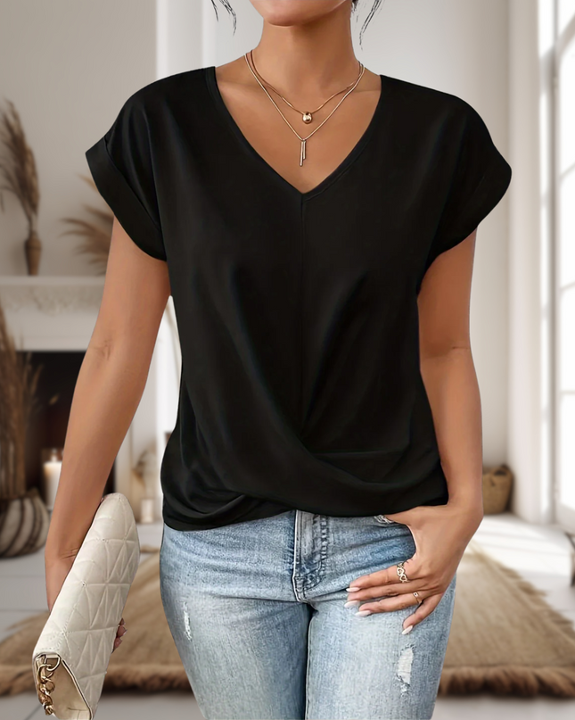 Women’s Blouse | V-Neck with Twisted Hem