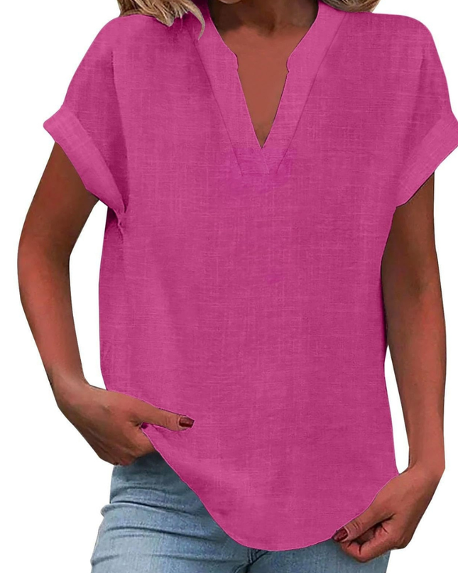 Women’s Blouse | V Neck Short Sleeve