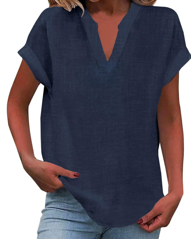 Women’s Blouse | V Neck Short Sleeve