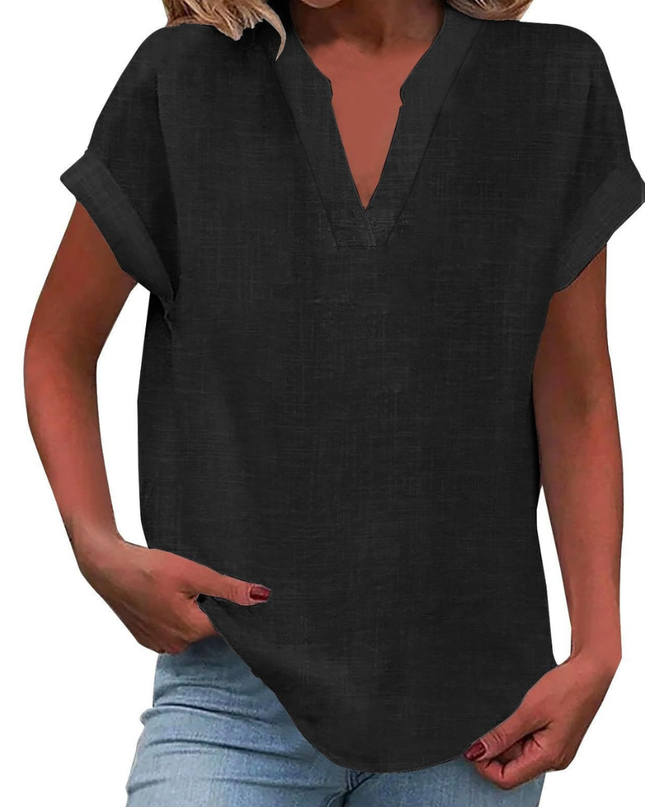 Women’s Blouse | V Neck Short Sleeve