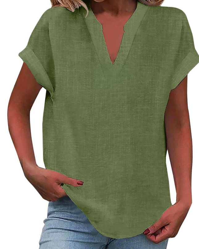 Women’s Blouse | V Neck Short Sleeve