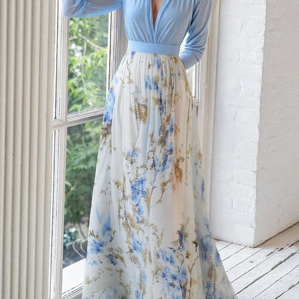 Women's Dress | Floral Skirt Long Sleeve Maxi