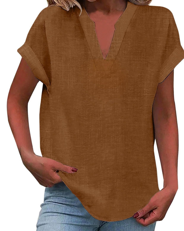 Women’s Blouse | V Neck Short Sleeve