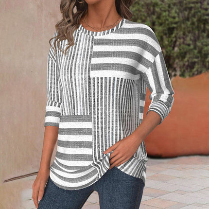 Women’s Blouse | Striped Three-Quarter Sleeve