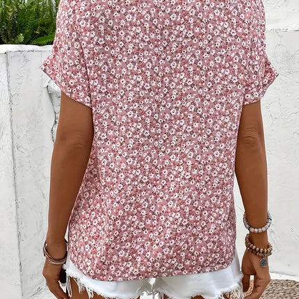 Women's Blouse | Floral Print Button Front Neckline
