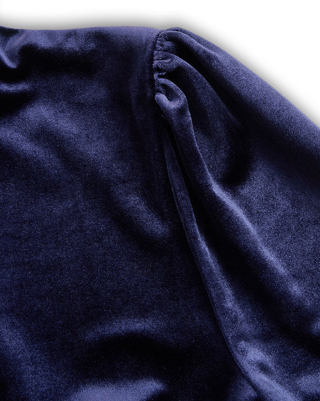 Sibella | Navy Long-Sleeve Midi Dress