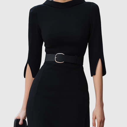 Blythewyn | Classic Black Midi Dress