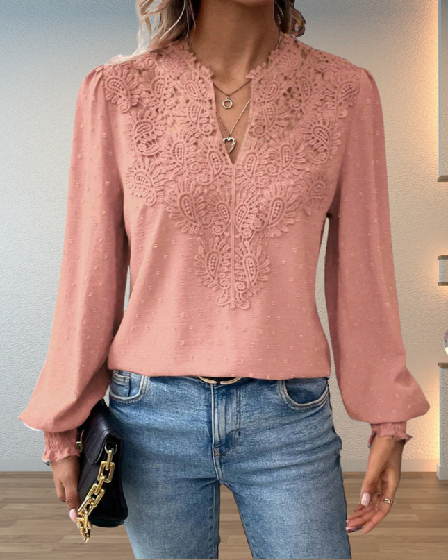 Women's Blouse | Long Sleeve Lace Detail