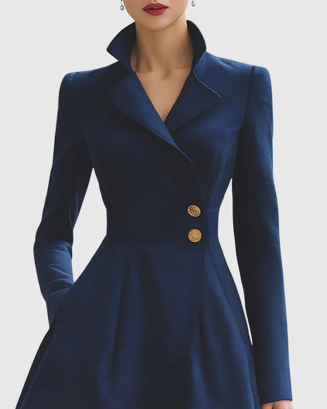 Eleanor | Navy Tailored Fit Coat Dress