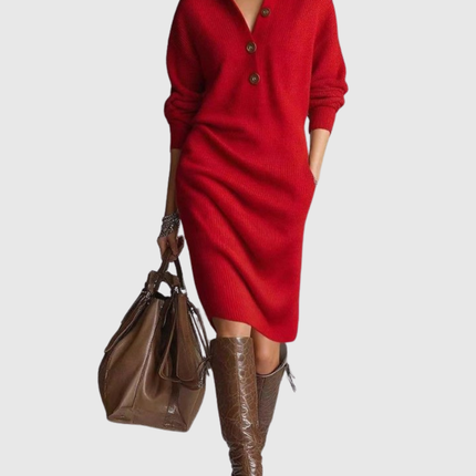 Arianell | Pure Wool Winter Knit Midi Dress
