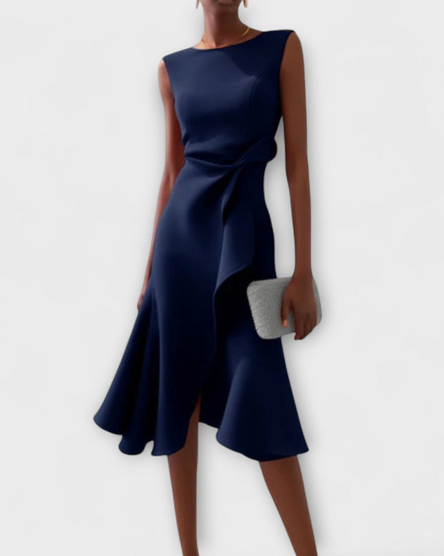 Women's Dress | Ruffle Hem Wrap Detail Midi