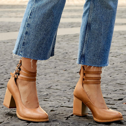 Heels For Women | Ankle Strap Block Heel