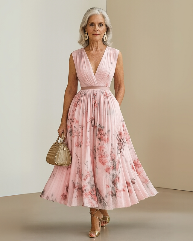 Women’s Summer Dress | Pleated Sleeveless Maxi