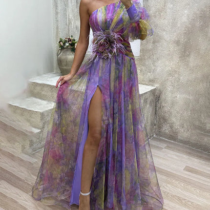 Women’s Dress | One-Shoulder Split Maxi