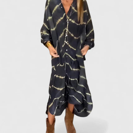 Amelie | Elegant Boho Striped Maxi Dress