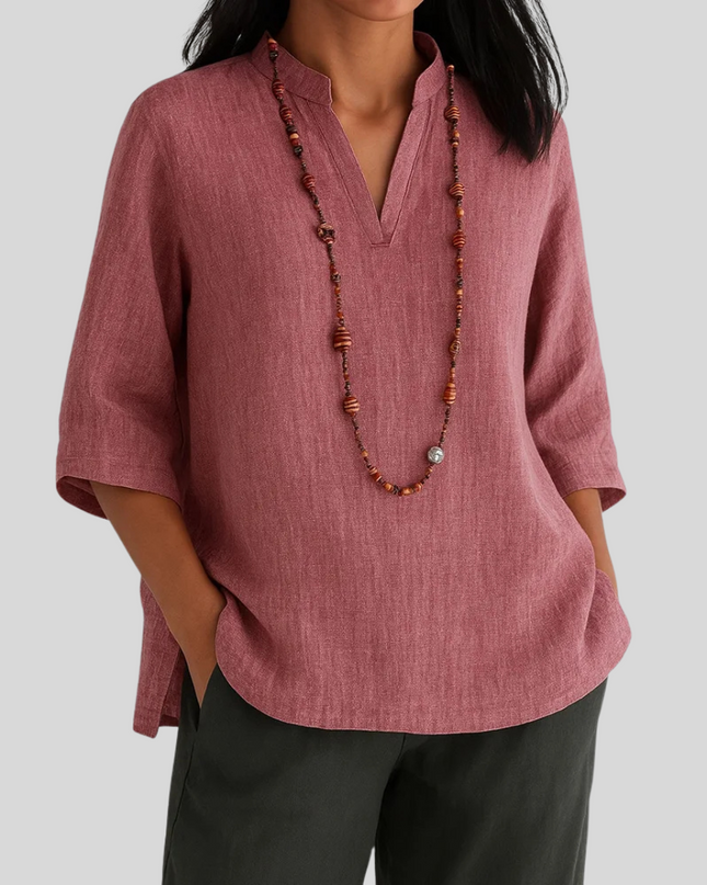 Women’s Blouse | V-Notch Three-Quarter Sleeve